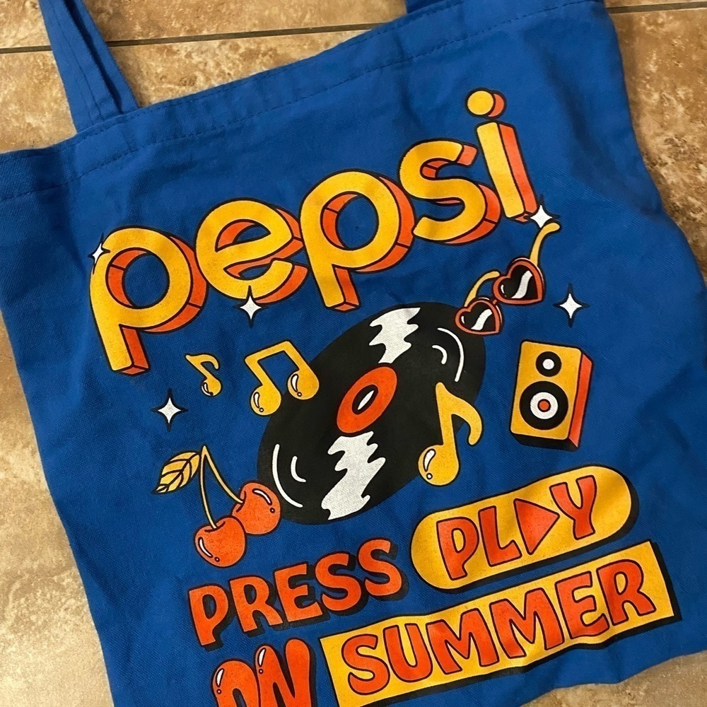 Printed Pepsi blue cotton tote Good Condition - Picture 3 of 8